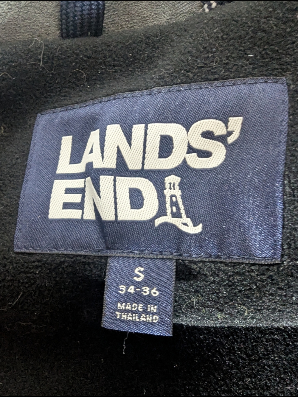 Lands’ End Black Insulated Squall Parka Jacket Hooded Waterproof Coat Mens Small - Picture 3 of 12